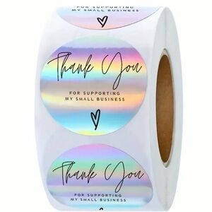 NWT - 500 Silver Thank You Stickers Holographic
Iridescent